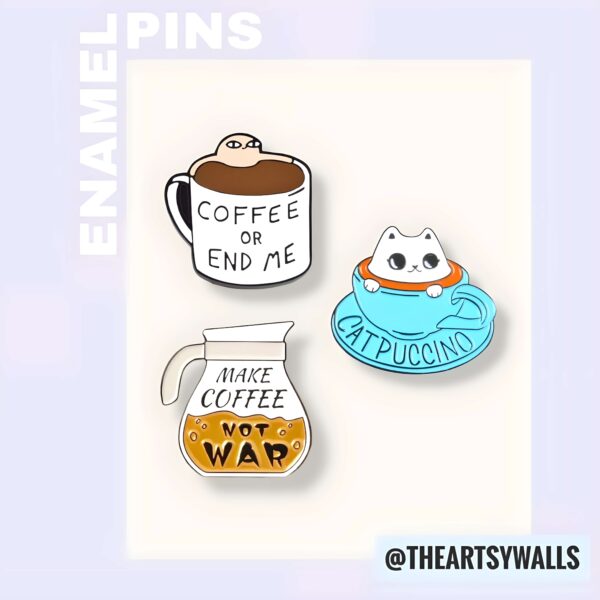 Coffee Enamel Pins – The Artsy Walls