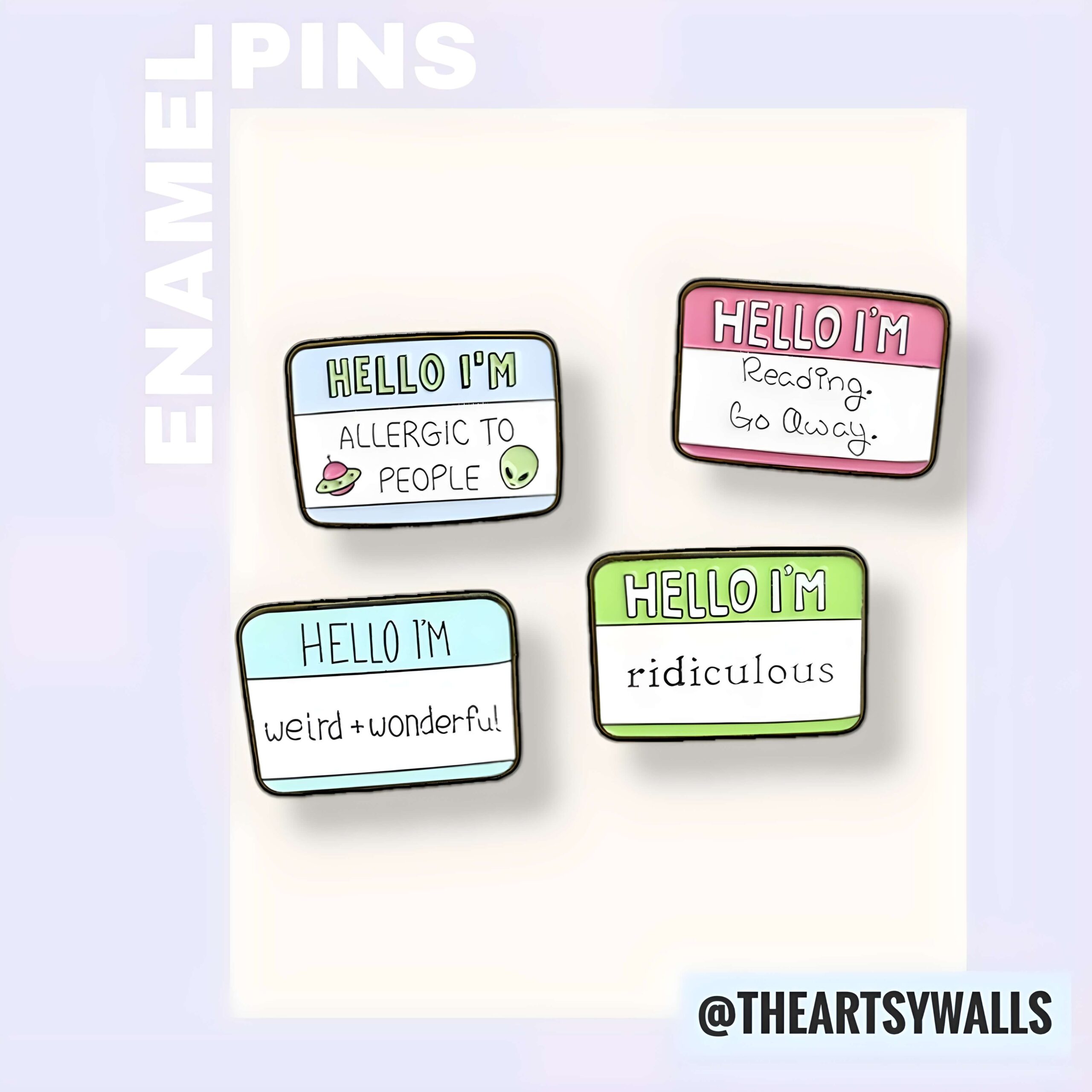Hello I_M Enamel Pins